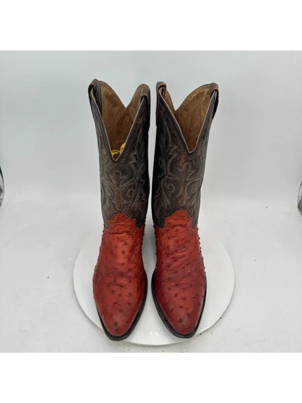 Forastero Size 10.5 Red Quill-Textured Pull-On Western Cowboy Boots